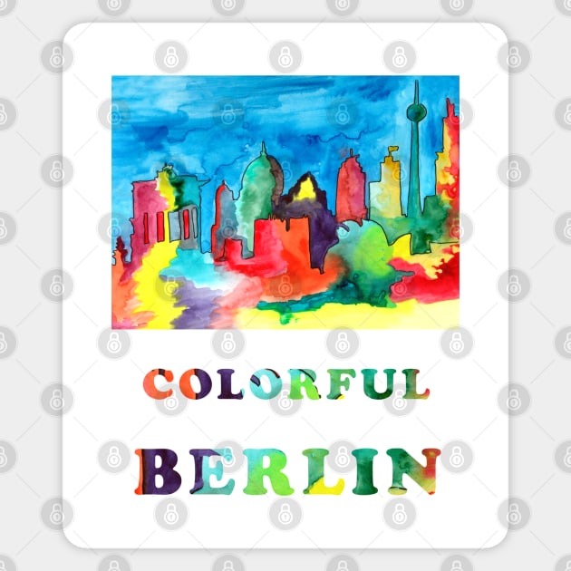 Colorful Berlin - watercolour sketch of Berlin landmarks Sticker by Elena Ehrenberg